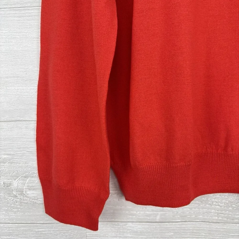 J.Crew Merino Wool‎ Sweater Men XL Red Crew Neck Pullover Knit Holiday Christmas